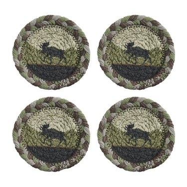 Moose Braided Coasters Set Of 4 - Park Designs - The Fox Decor